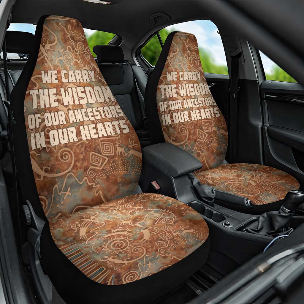We Carry The Wisdom Car Seat Cover Indigenous Spirit Quote Art - African Pride