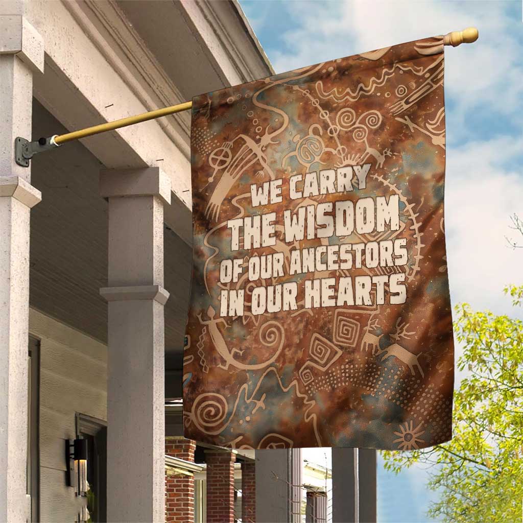 We Carry The Wisdom Garden Flag Indigenous Spirit Quote Art - African Pride