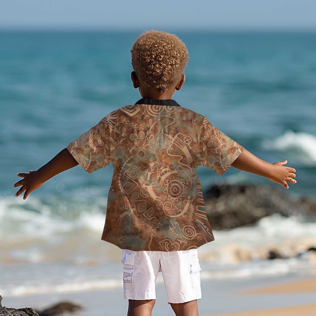 We Carry The Wisdom Kid Hawaiian Shirt Indigenous Spirit Quote Art - African Pride