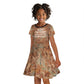 We Carry The Wisdom Kid Short Sleeve Dress Indigenous Spirit Quote Art - African Pride