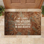 We Carry The Wisdom Rubber Doormat Indigenous Spirit Quote Art - African Pride