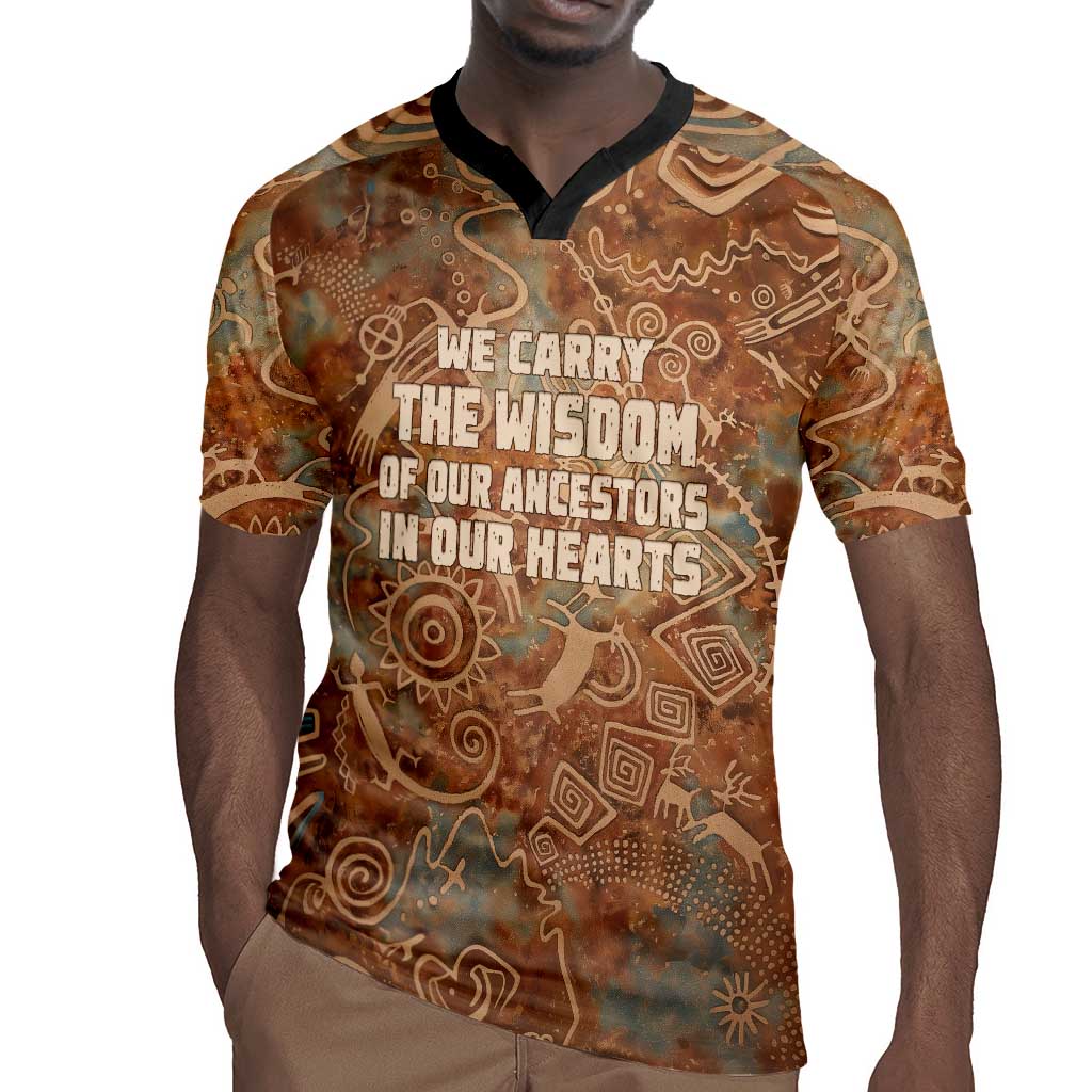 We Carry The Wisdom Rugby Jersey Indigenous Spirit Quote Art - African Pride
