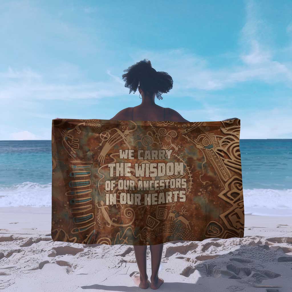 We Carry The Wisdom Sarong Indigenous Spirit Quote Art - African Pride