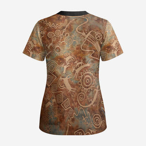 We Carry The Wisdom Scrub Top Indigenous Spirit Quote Art - African Pride