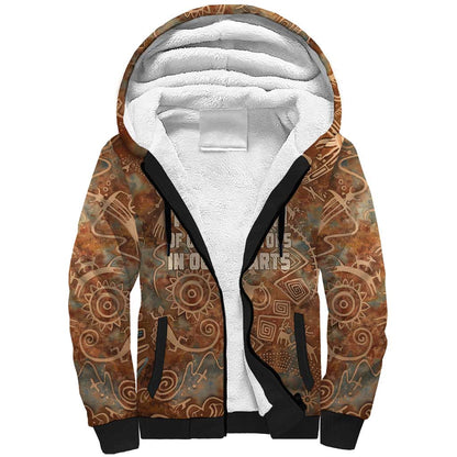 We Carry The Wisdom Sherpa Hoodie Indigenous Spirit Quote Art - African Pride