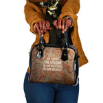 We Carry The Wisdom Shoulder Handbag Indigenous Spirit Quote Art - African Pride