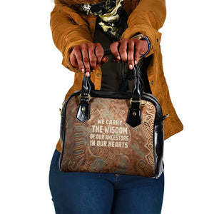 We Carry The Wisdom Shoulder Handbag Indigenous Spirit Quote Art - African Pride