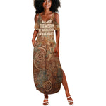 We Carry The Wisdom Summer Maxi Dress Indigenous Spirit Quote Art - African Pride