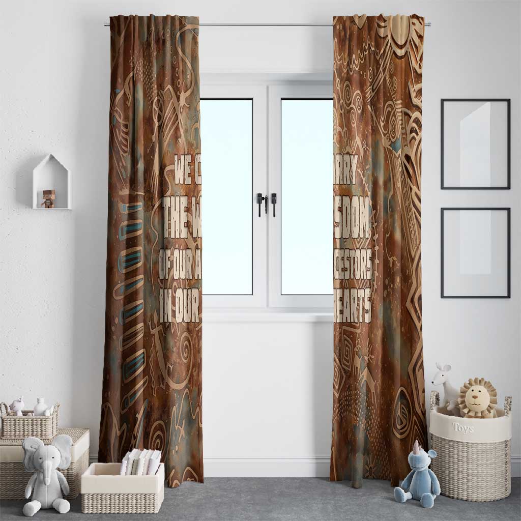 We Carry The Wisdom Window Curtain Indigenous Spirit Quote Art - African Pride