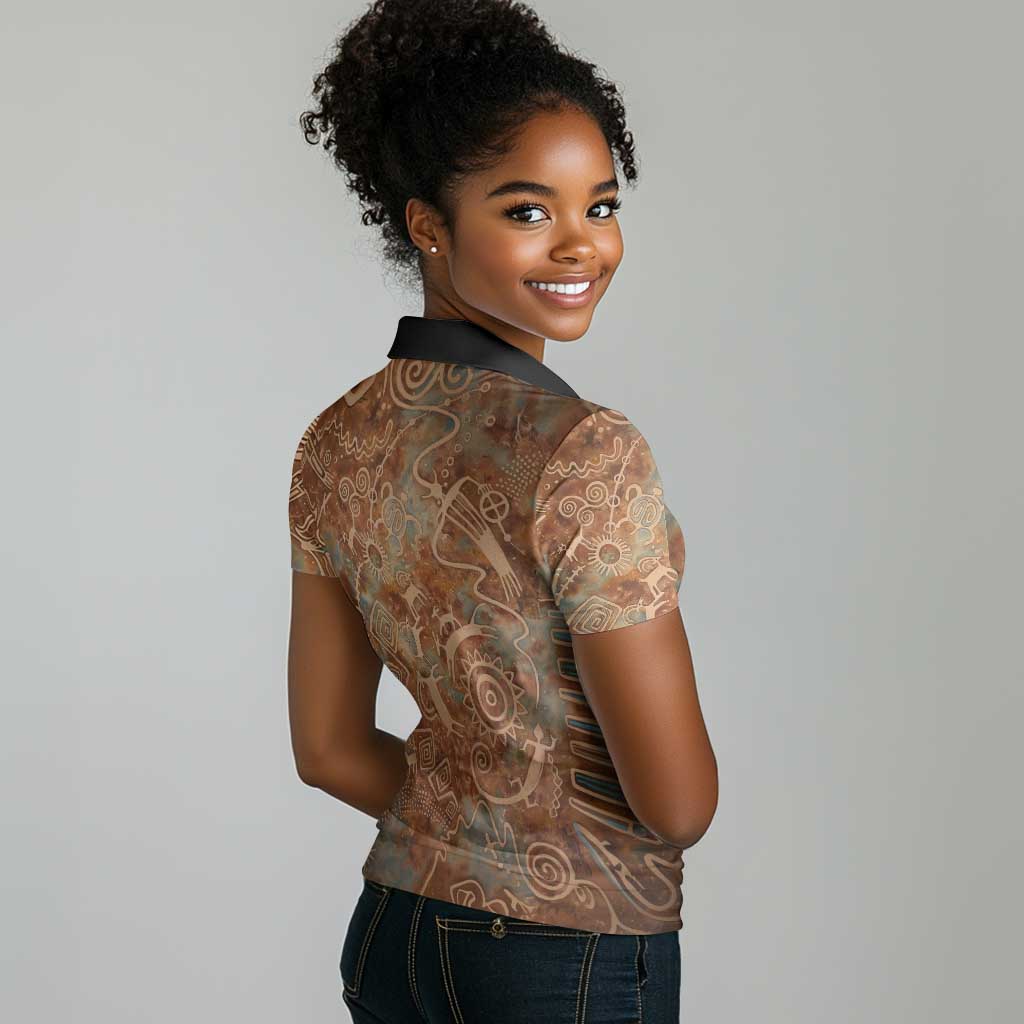 We Carry The Wisdom Women Polo Shirt Indigenous Spirit Quote Art - African Pride