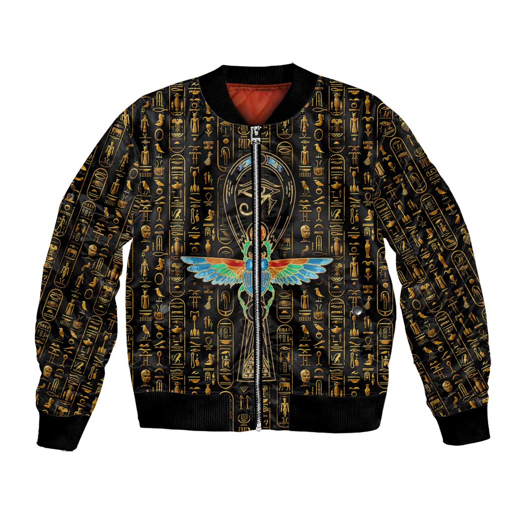Ankh Horus Scarab Egyptian Bomber Jacket Ancient Egypt - African Spiritual Legacy - African Pride