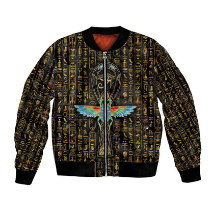 Ankh Horus Scarab Egyptian Bomber Jacket Ancient Egypt - African Spiritual Legacy - African Pride