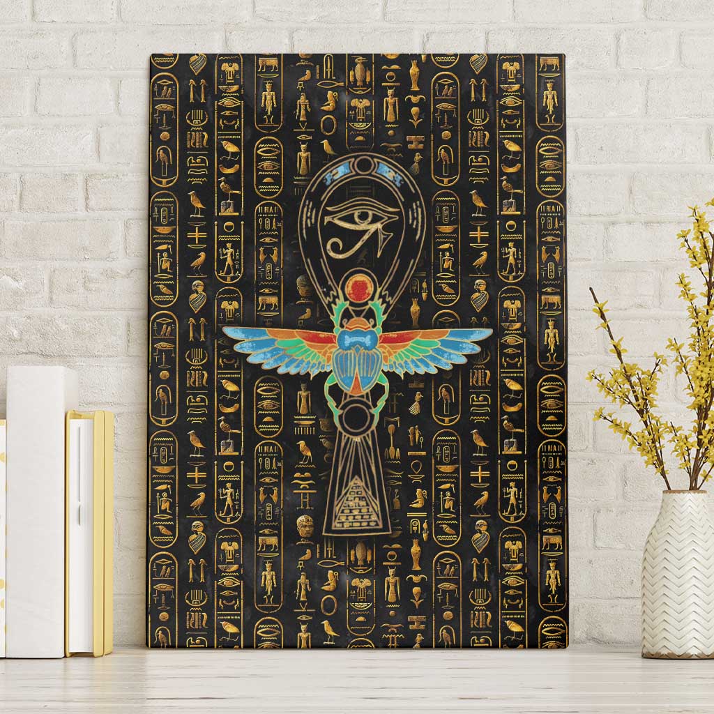 Ankh Horus Scarab Egyptian Canvas Wall Art Ancient Egypt - African Spiritual Legacy - African Pride