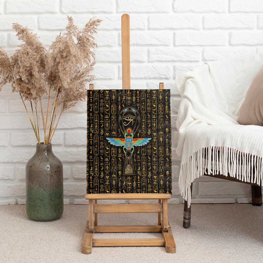 Ankh Horus Scarab Egyptian Canvas Wall Art Ancient Egypt - African Spiritual Legacy - African Pride