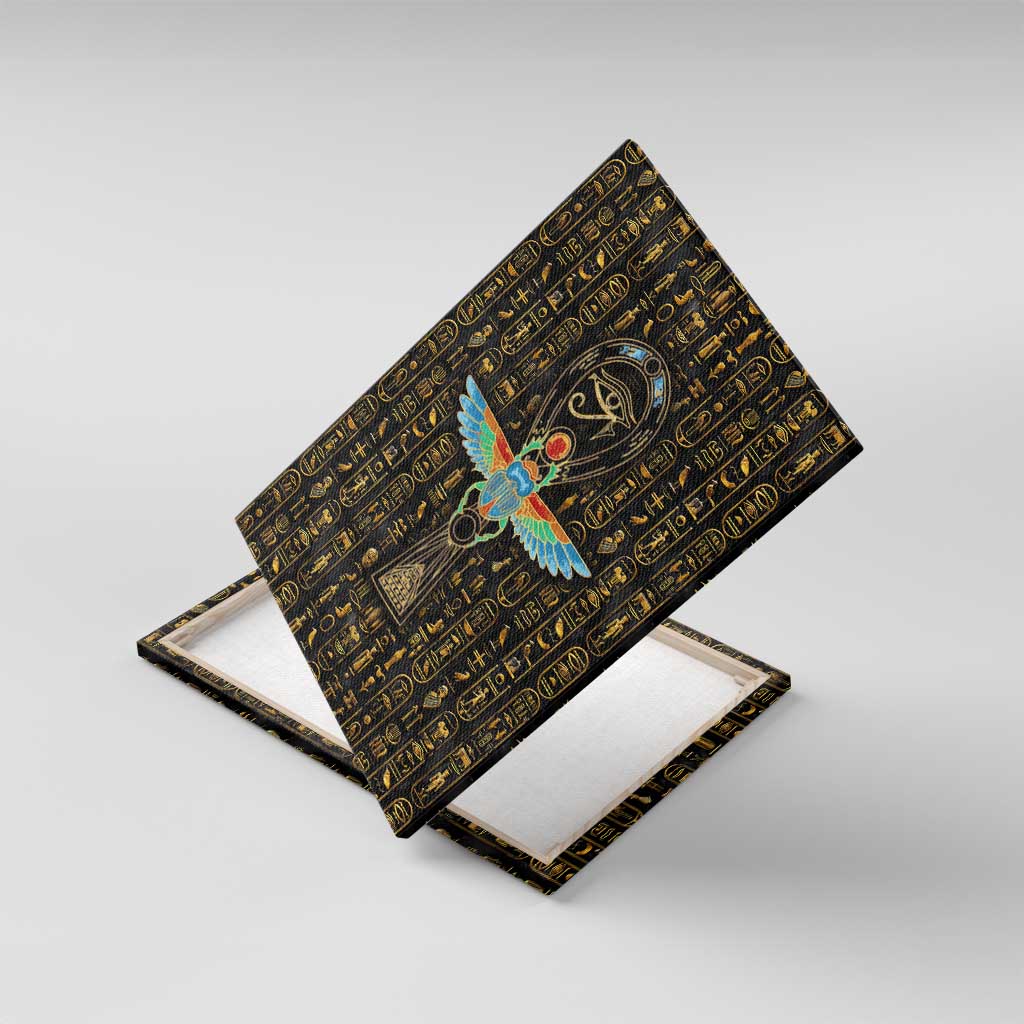 Ankh Horus Scarab Egyptian Canvas Wall Art Ancient Egypt - African Spiritual Legacy - African Pride