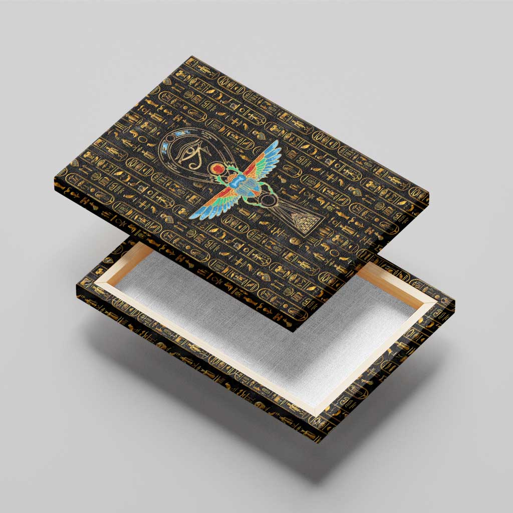 Ankh Horus Scarab Egyptian Canvas Wall Art Ancient Egypt - African Spiritual Legacy - African Pride