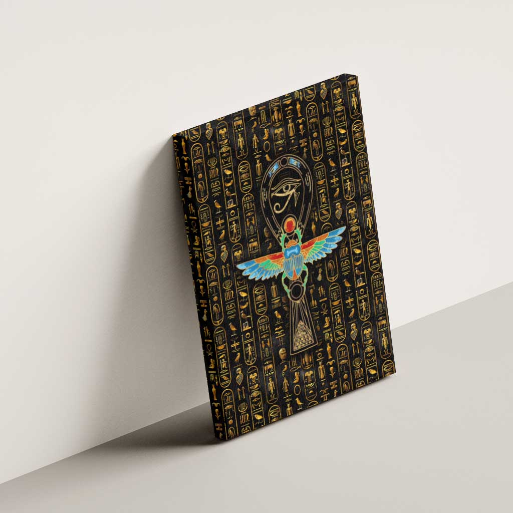 Ankh Horus Scarab Egyptian Canvas Wall Art Ancient Egypt - African Spiritual Legacy - African Pride
