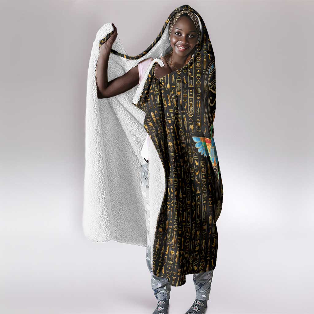 Ankh Horus Scarab Egyptian Hooded Blanket Ancient Egypt - African Spiritual Legacy - African Pride