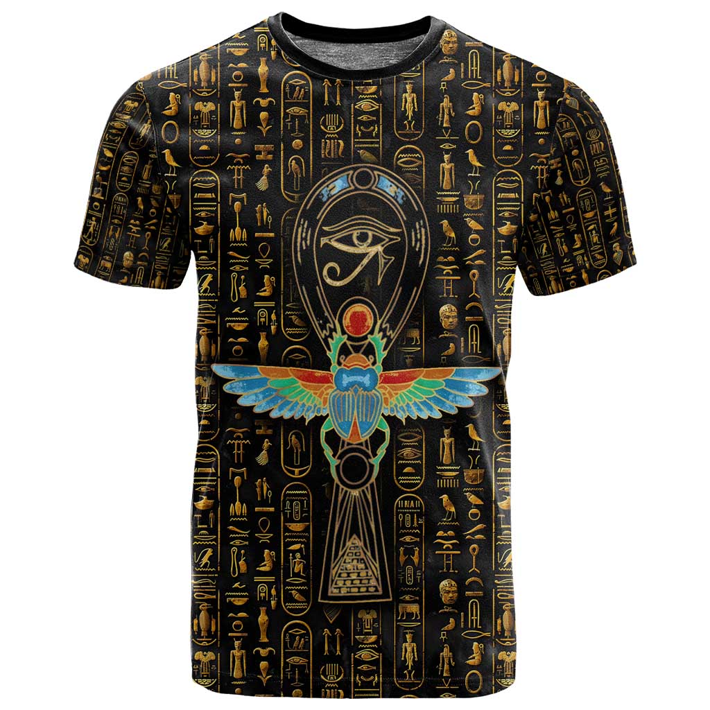 Ankh Horus Scarab Egyptian T shirt Ancient Egypt - African Spiritual Legacy - African Pride