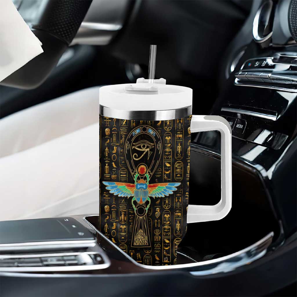 Ankh Horus Scarab Egyptian Tumbler With Handle Ancient Egypt - African Spiritual Legacy - African Pride