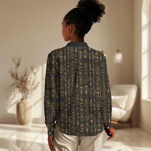 Ankh Horus Scarab Egyptian Women Casual Shirt Ancient Egypt - African Spiritual Legacy - African Pride