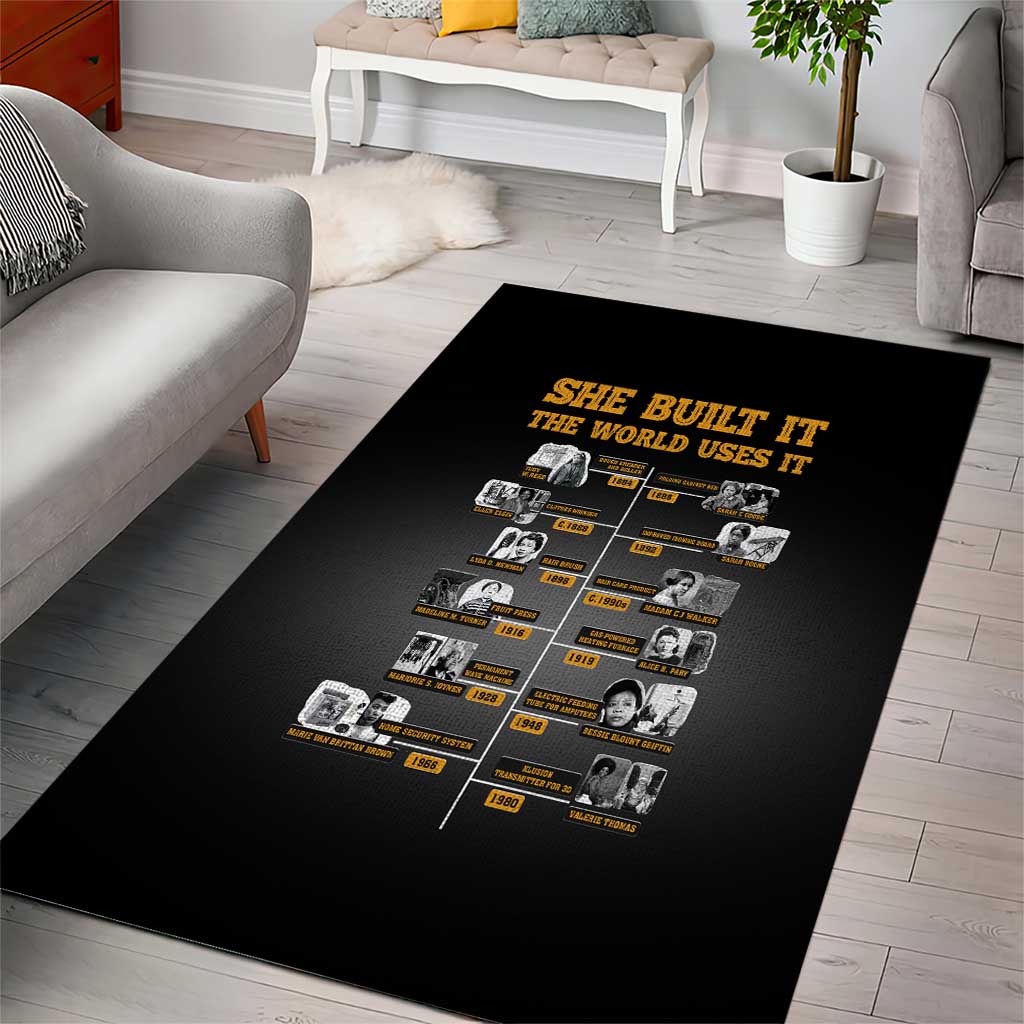 She Built It The World Uses It Area Rug Black Women, Bold Inventions - African Pride