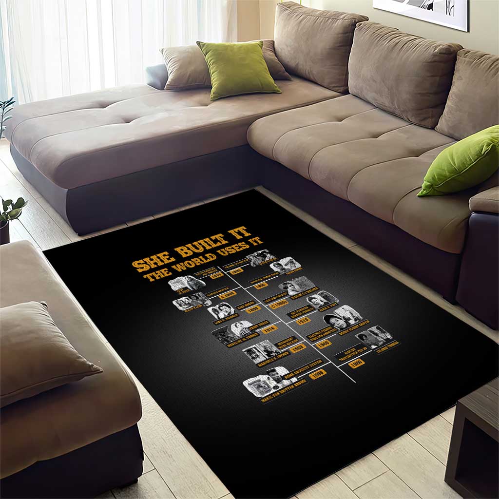 She Built It The World Uses It Area Rug Black Women, Bold Inventions - African Pride