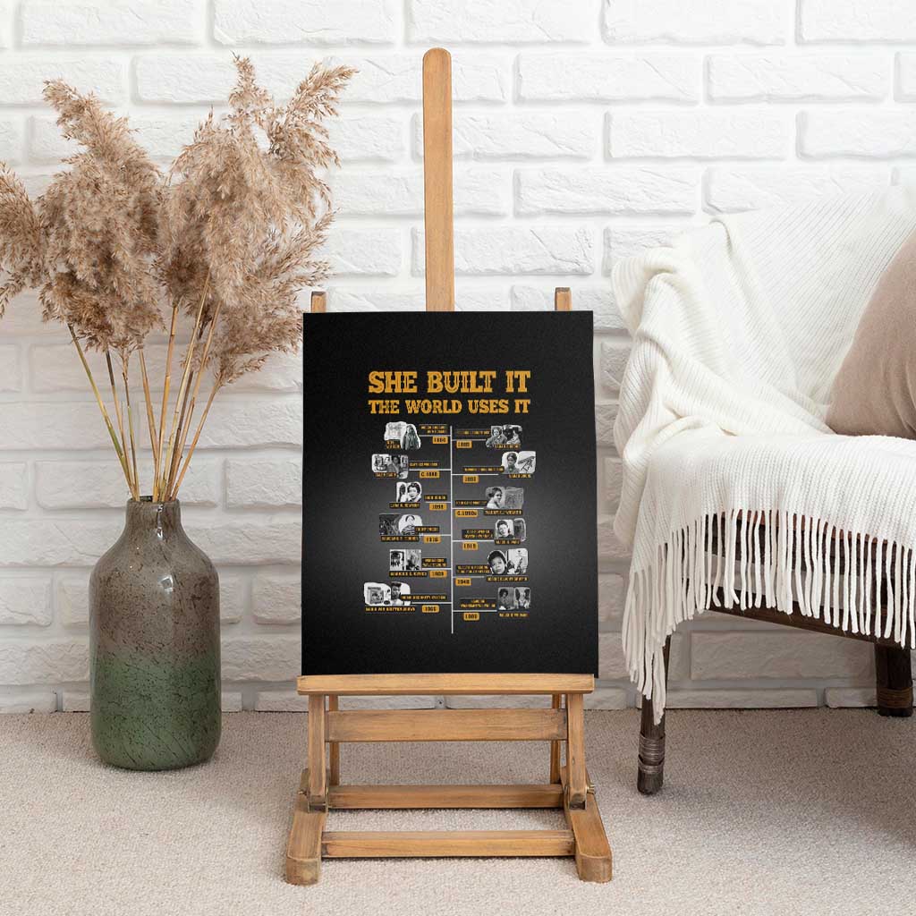 She Built It The World Uses It Canvas Wall Art Black Women, Bold Inventions - African Pride