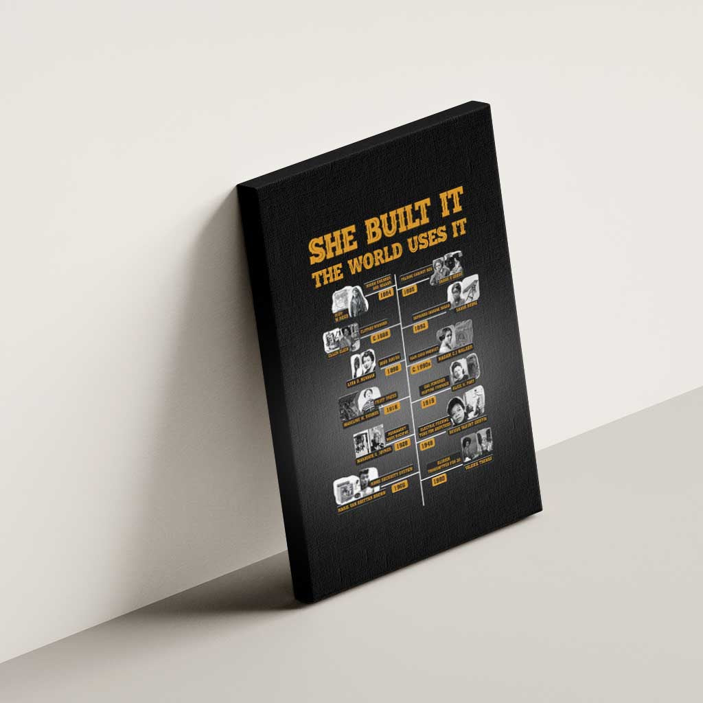 She Built It The World Uses It Canvas Wall Art Black Women, Bold Inventions - African Pride