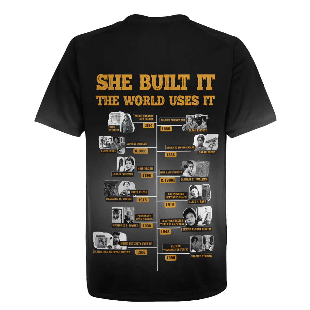 She Built It The World Uses It Rugby Jersey Black Women, Bold Inventions - African Pride