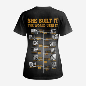 She Built It The World Uses It Scrub Top Black Women, Bold Inventions - African Pride