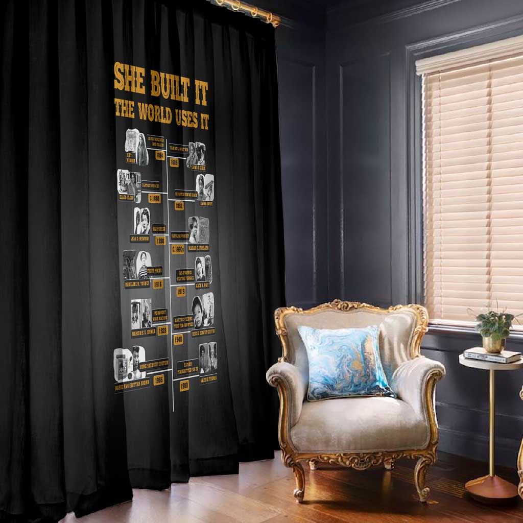 She Built It The World Uses It Window Curtain Black Women, Bold Inventions - African Pride