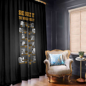 She Built It The World Uses It Window Curtain Black Women, Bold Inventions - African Pride
