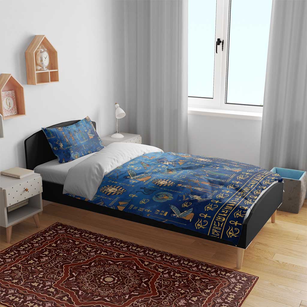 Ancient Egyptian Culture Bedding Set Pharaohs Anubis Kemet and Symbolic Motifs - African Pride
