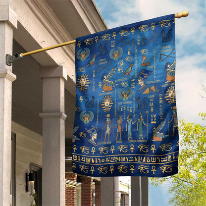Ancient Egyptian Culture Garden Flag Pharaohs Anubis Kemet and Symbolic Motifs - African Pride