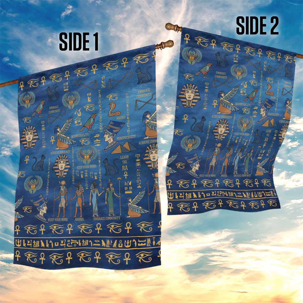Ancient Egyptian Culture Garden Flag Pharaohs Anubis Kemet and Symbolic Motifs - African Pride