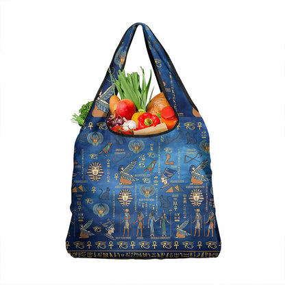 Ancient Egyptian Culture Grocery Bag Pharaohs Anubis Kemet and Symbolic Motifs - African Pride