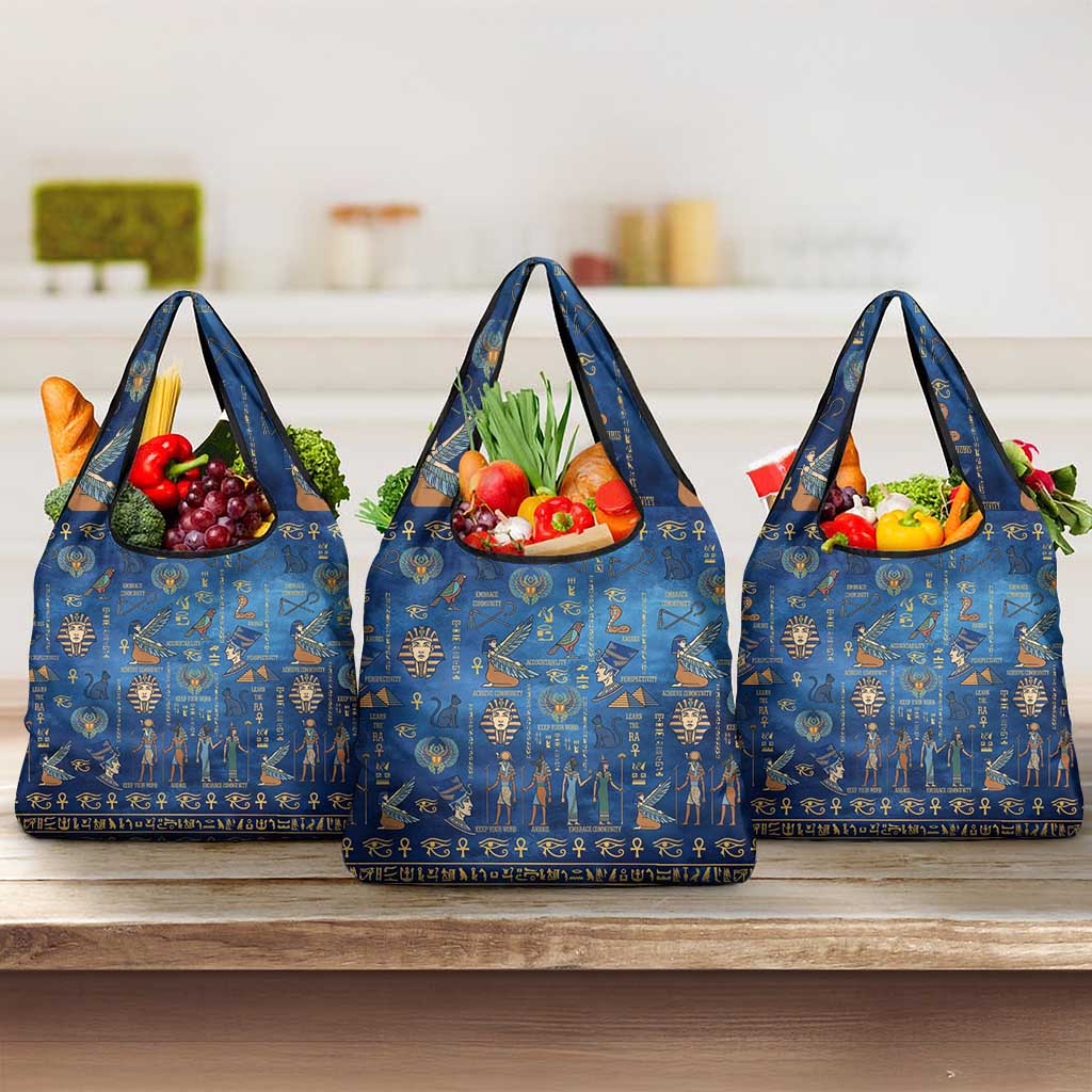 Ancient Egyptian Culture Grocery Bag Pharaohs Anubis Kemet and Symbolic Motifs - African Pride