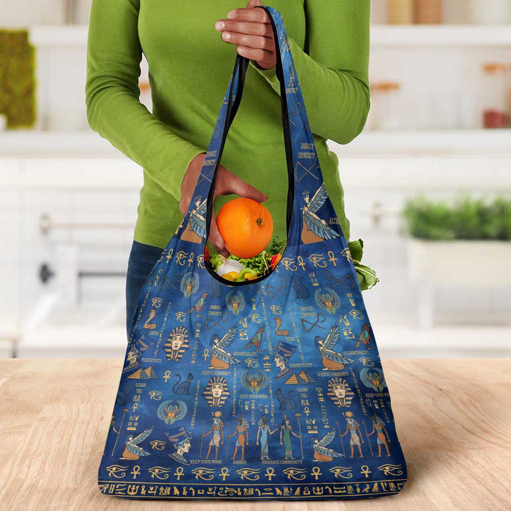 Ancient Egyptian Culture Grocery Bag Pharaohs Anubis Kemet and Symbolic Motifs - African Pride