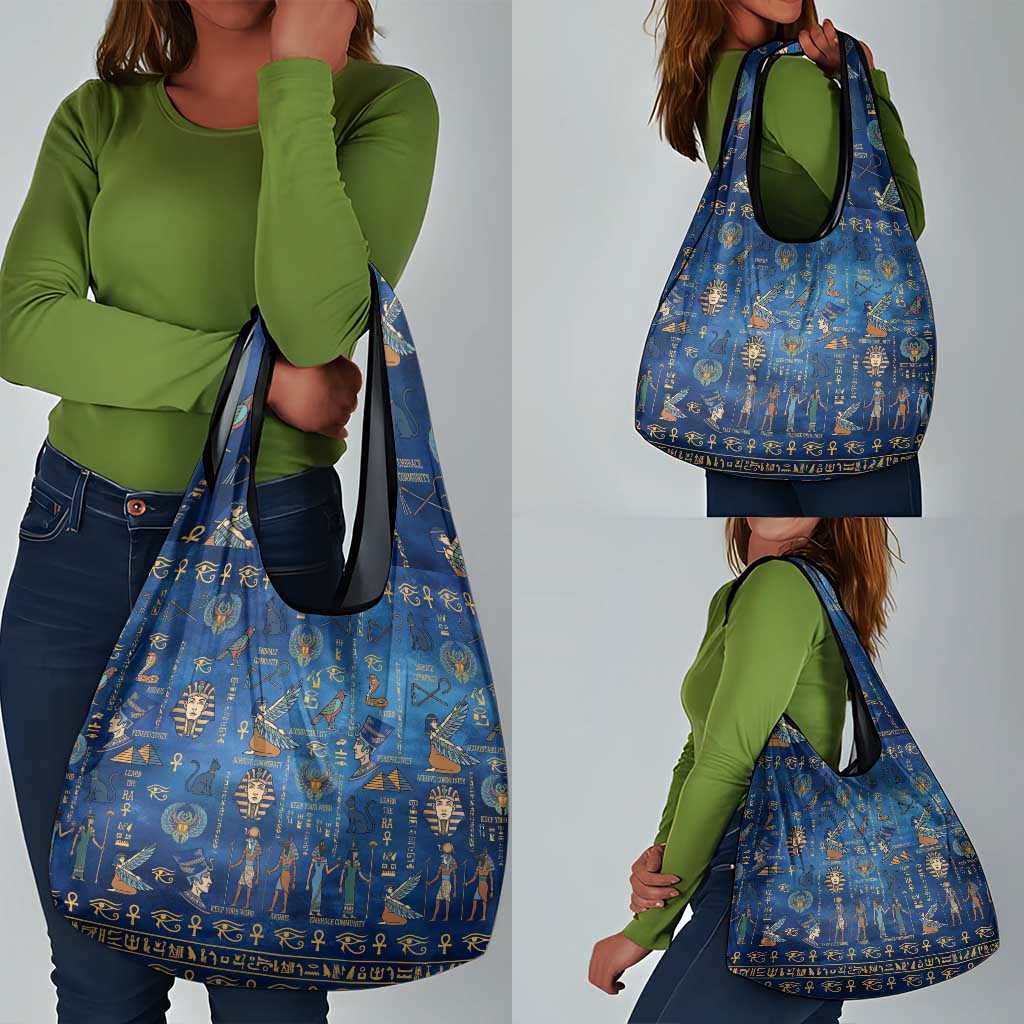Ancient Egyptian Culture Grocery Bag Pharaohs Anubis Kemet and Symbolic Motifs - African Pride