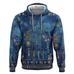 Ancient Egyptian Culture Hoodie Pharaohs Anubis Kemet and Symbolic Motifs - African Pride