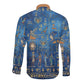 Ancient Egyptian Culture Long Sleeve Button Shirt Pharaohs Anubis Kemet and Symbolic Motifs - African Pride
