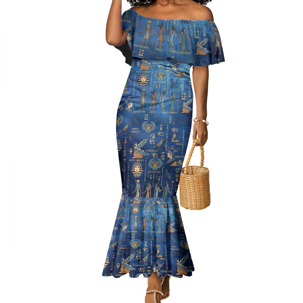 Ancient Egyptian Culture Mermaid Dress Pharaohs Anubis Kemet and Symbolic Motifs - African Pride