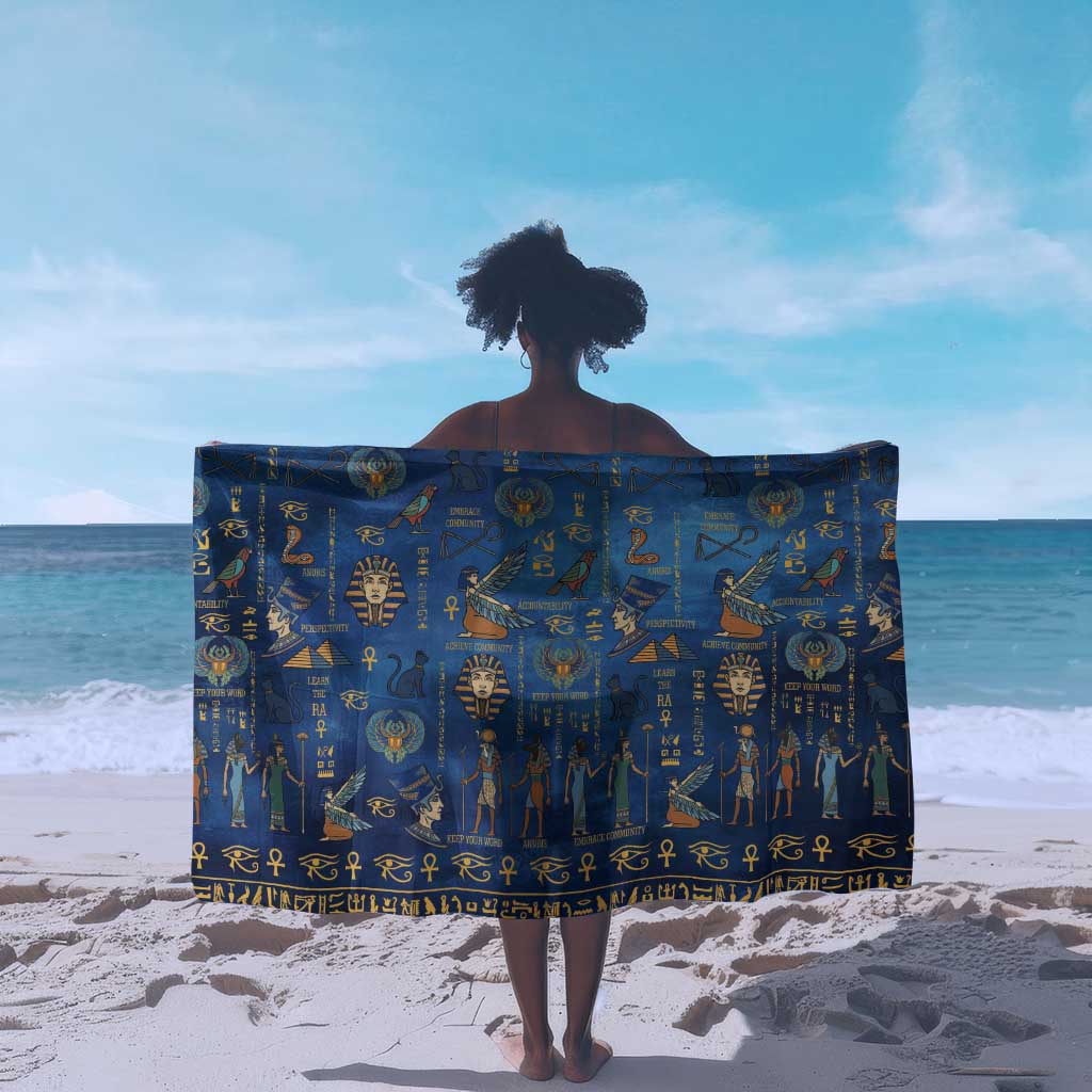 Ancient Egyptian Culture Sarong Pharaohs Anubis Kemet and Symbolic Motifs - African Pride