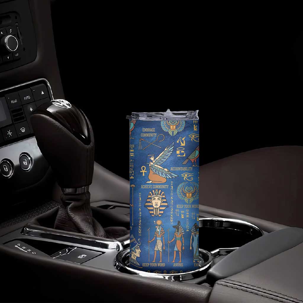 Ancient Egyptian Culture Skinny Tumbler Pharaohs Anubis Kemet and Symbolic Motifs - African Pride