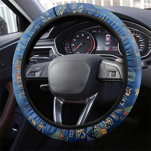 Ancient Egyptian Culture Steering Wheel Cover Pharaohs Anubis Kemet and Symbolic Motifs - African Pride