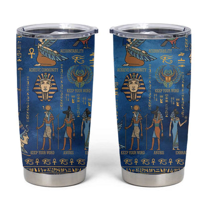 Ancient Egyptian Culture Tumbler Cup Pharaohs Anubis Kemet and Symbolic Motifs - African Pride