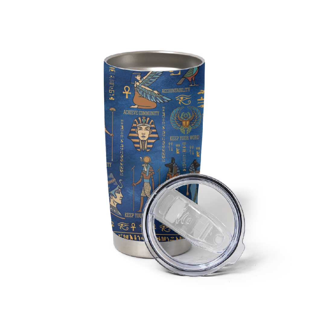 Ancient Egyptian Culture Tumbler Cup Pharaohs Anubis Kemet and Symbolic Motifs - African Pride