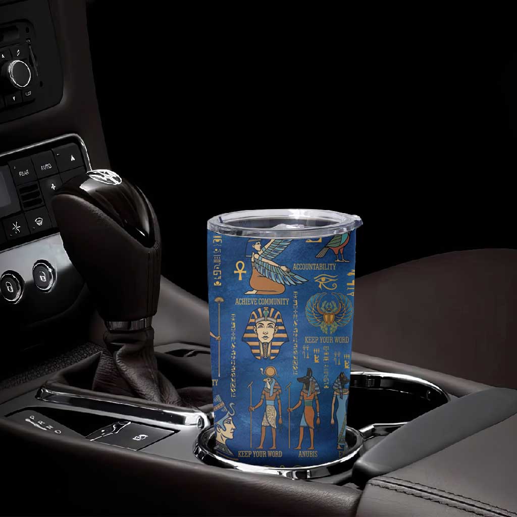Ancient Egyptian Culture Tumbler Cup Pharaohs Anubis Kemet and Symbolic Motifs - African Pride