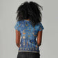 Ancient Egyptian Culture Women V-Neck T-Shirt Pharaohs Anubis Kemet and Symbolic Motifs - African Pride